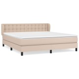 Cumpara ieftin Pat cu arcuri, cu saltea, cappuccino, 180x200cm piele ecologica