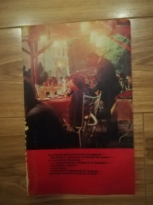 1973, Reclama Restaurant BUCUR comunism 24x15 cm, BUCURESTI, epoca de aur