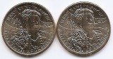 Statele Unite (SUA) Set 2 monede - 1 Dolar 2025 D+P - (Mary Kawena Pukui) KM-814 UNC !!!, America de Nord