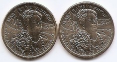 Statele Unite (SUA) Set 2 monede - 1 Dolar 2025 D+P - (Mary Kawena Pukui) KM-814 UNC !!!