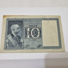 bancnota italia 10 L 1939