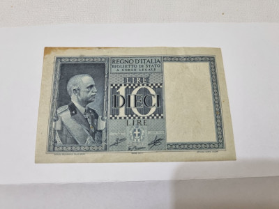 bancnota italia 10 L 1939 foto