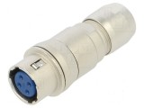 Conector circular HR10 push-pull mufă 2A aurit lipire PIN 4 - Conector circular HR10 push-pull 2A aurit