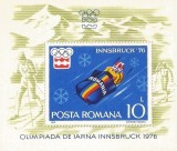 |Romania, LP 901/1976, J.O. de Iarna - Innsbruck, colita dantelata, MNH
