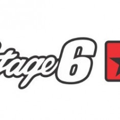 Sticker Moto Stage 6 13x2.7cm Alb/Rosu