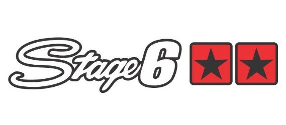 Sticker Moto Stage 6 13x2.7cm Alb/Rosu