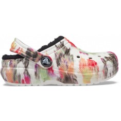 Saboți Crocs Kids&#039; Classic Lined Tie-Dye Graphic Clog Multicolor - Black/Multi