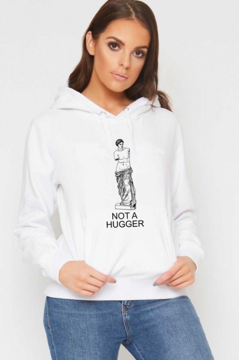 Hanorac dama alb - Not a hugger - M