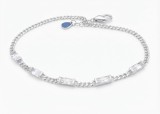 Bratara din Argint 925 ,Geometric Baguette Link cu Cristale Zirconiu