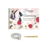 Album foto / GuestBook/ Scrapbooking pentru prima aniversare nunta, pagini negre, A4 landscape, 30 file, accesoriu nunta