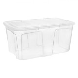 Cutie Depozitare Plastic, Capacitate 110L, Transparentă, 73x47x34cm, Oem