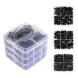 Cumpara ieftin Set 625 clipsuri universale auto, plastic, negre , cu extractor si cutie organizatoare