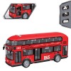 Autobuz Jucărie, Model Două Etaje, Sunet și Lumini, Roșu, Baterii Incluse, Oem