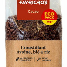 Musli bio crocant cu cereale integrale si cacao format economic, 1kg, Favrichon