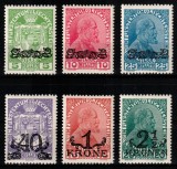 Liechtenstein 1920, Mi #11-16**, supratipar, Principele Johann al II-lea, stema, MNH, cota 100,- &euro;!