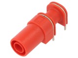 Conector banană roşu PCB, unghi 4mm