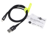 Cablu USB 2.0 Apple Lightning - USB A 1m negru 60W Goobay