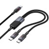 Cablu Date si Incarcare USB-C - 2 x USB-C HOCO U139 2in1, 100W, 1.2m, Negru
