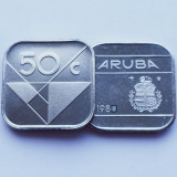 3268 Aruba 50 cents 1991 Beatrix / Willem-Alexander km 4 aUnc-UNC, America Centrala si de Sud