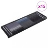 VidaXL Covorașe scări autoadezive, 15 buc., negru și gri, 65x21x4 cm 326208