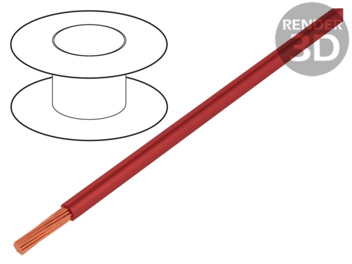 Cablu PVC 2,5mm2 Roșu 10m