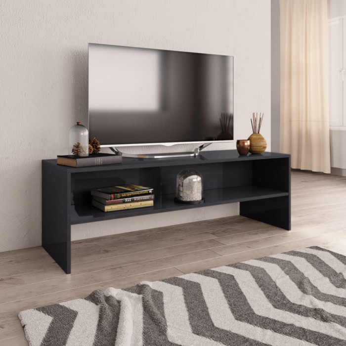 vidaXL Dulap TV, gri extralucios, 120x40x40 cm, lemn prelucrat