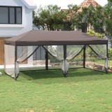 Cort pliabil pentru petrecere pereti laterali, gri taupe, 3x6 m GartenMobel Dekor, vidaXL