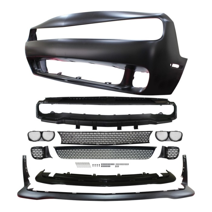 Set bara fata DODGE CHALLENGER, 09.2014-2017, grunduit, de vopsit; type SRT8; cu grile, cu spoiler; TUNING,