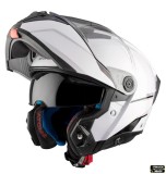 Cumpara ieftin Casca modulabila pentru scuter - motocicleta MT Atom 2 SV A0 alb lucios (ochelari soare integrati) Pinlock Ready &ndash; tip viziera: MT-V-35 S (55/56cm)