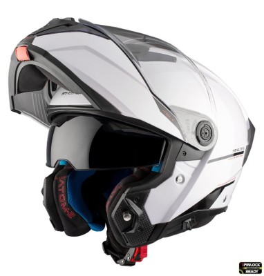 Casca modulabila pentru scuter - motocicleta MT Atom 2 SV A0 alb lucios (ochelari soare integrati) Pinlock Ready &amp;ndash; tip viziera: MT-V-35 S (55/56cm) foto