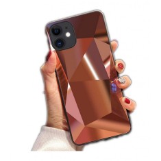 Husa telefon cu textura diamant Iphone 12 ; 12 Pro , Maro