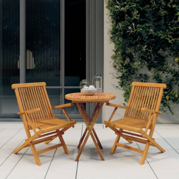 vidaXL Set mobilier grădină, 3 piese, lemn masiv de tec 3087187