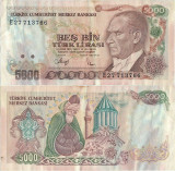 1988 , 5,000 turkish lira ( P-197a.2 ) - Turcia