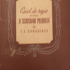 CAIET DE REGIE PENTRU O SCRISOARE PIERDUTA I L CARAGIALE