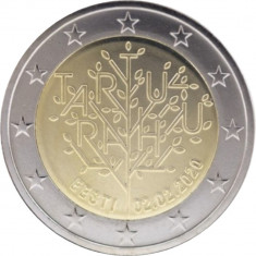 Estonia moneda comemorativa 2 euro 2020 - Tratatul de la Tartu - UNC foto