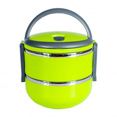 Caserola Termica Lunch Box pentru Mancare, Capacitate 1,4L, Mentine Mancarea Calda, culoare verde foto