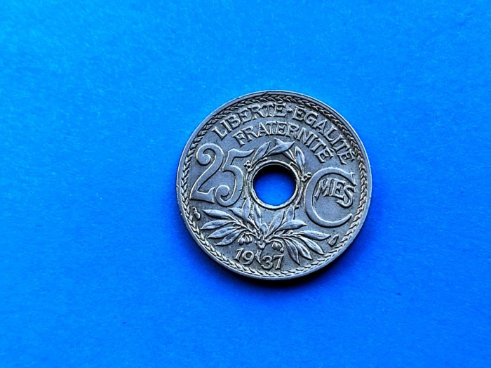 25 Centimes 1937 Franta-stare buna