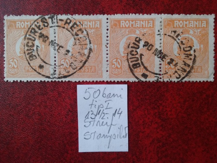 1920- Romania- Ferd. b. mic Mi270-port.tip I-streif 4-stampilat