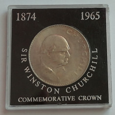 M1 C41 - Moneda foarte veche Anglia - o coroana - Sir Winston Churchil - 1965