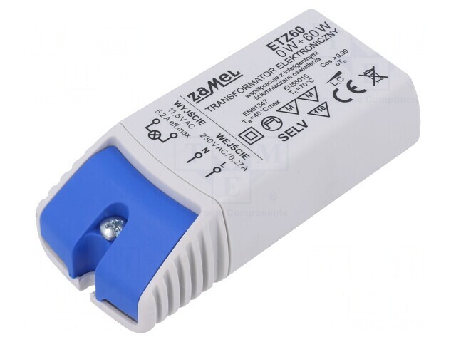 Transformator Electronic 60VA 230V 11.5V IP20 0-40&deg;C