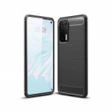 Husa Compatibila cu Huawei P40 Pro Techsuit Carbon Silicone Negru