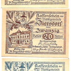 !!! AUSTRIA - LOT COMPLET NOTGELD DIERSDORF 1920 - UNC / CELE DIN IMAGINE