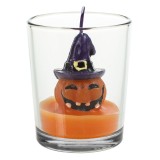 Lum&acirc;nare Halloween, Model Dovleac și Craniu, Parafină, Diametru 5.5cm, &Icirc;nălțime 6.5cm, Multicolor, Oem
