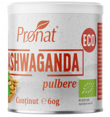 Ashwaganda bio pulbere, 60g Pronat foto