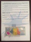Romania 2000 lei 1999 pick 111b eclipsa in folder BNR
