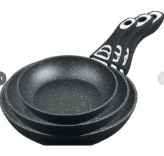 Set 3 tigai din aluminiu forjat fara capac, marmorate, 20 24 28cm, Bohmann foto
