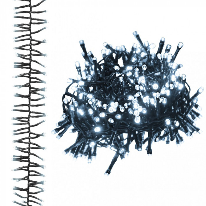 Instalatie tip cluster cu 400 LED-uri, alb rece, 7,4 m, PVC