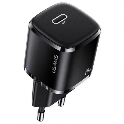 Incarcator Retea USB Usams T36 Mini, 1 X USB Tip-C, 20W, Power Delivery, Negru CC124TC01 foto