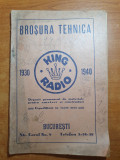 Brosura Tehnica King Radio Vintage 1930-1940, Carte Radio Veche, 50 pagini