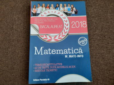 Matematica, bacalaureat 2018 - Adrian Zanoschi foto